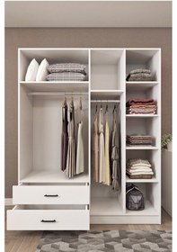 Resim Ases Mobilya Ases Hdf5358 Genç Odası Gardırop Ve Çalışma Masası Hediyeli Beyaz - Safir Meşe Beyaz 