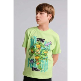 Resim DeFacto Ninja Turtles-Retro Kısa Kollu Tişört Şort Alt 2'li Pijama Takımı Erkek Çocuk H8008A826HS 