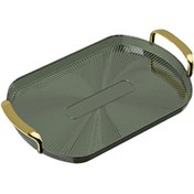 Resim Suntek Altın Kulplu Servis Tepsisi Koyu-yeşil-38cmx24cm 