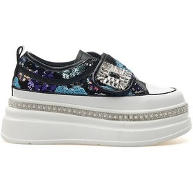 Resim Guja Kadın Taş Detaylı Sneaker Günlük Ayakkabı 25y 25y423-1 Z Siyah Siyah 