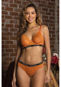 Resim Etiler Collection Golshan Gaudi Brazilian Slip, Kadın Dantel Brezilyan Turuncu Külot Çok Renkli 