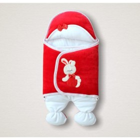 Resim Kundak Kadife Ayıcıklı Kız Bebek Ayaklı Kırmızı Ps9876, 2 -knd 45133 -09 