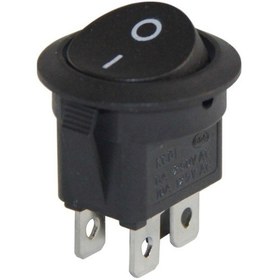 Resim Ayt Ic-133-4 Yuvarlak Işıksız 4 Pin On Off Anahtar Aç Kapa Buton Düğme 17x28 Mm 