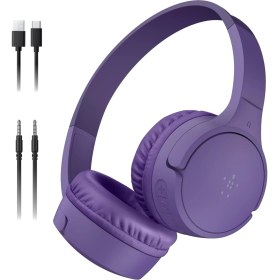 Resim Belkin Soundform Mini Kablosuz Çocuk Kulaklığı, Entegre Mikrofonlu ve Eğlenceli Çıkartmalı, 30 Saat 