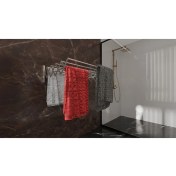 Resim NoktaStore Akordiyon Tipi Katlanır Alüminyum Çamaşır Kurutma Askısı 85 cm 9 Askılı Balkon Banyo Kurutma Askısı 