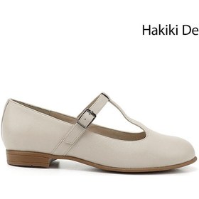 Resim Gönderi R Bej Mary Jane Hakiki Deri Babet Bej 