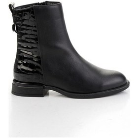 Resim Siyah Hakiki Deri Kadın Bot & Bootie K02724202503 Siyah 