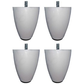 Resim Ademkocplastik 10 Cm Armut Baza Koltuk Kanepe Ayağı Beyaz (İnce Diş M8) 