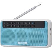 Resim Ganbao Mavi Rolton E500 Taşınabilir Stereo Bluetooth Uyumlu Hoparlör Fm Radyo Clear Bass Çift Parça USB Müzik Çalar (Yurt Dışından) 