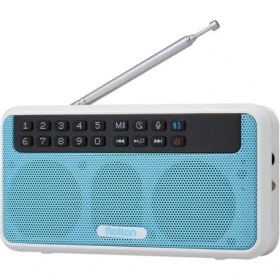 Resim Ganbao Mavi Rolton E500 Taşınabilir Stereo Bluetooth Uyumlu Hoparlör Fm Radyo Clear Bass Çift Parça USB Müzik Çalar (Yurt Dışından) 