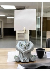 Resim Gümüş Fil Temalı Not Tutacağı Fotoğraf Tutacak Tutucu Ofis Seti Hediyelik Gümüş 