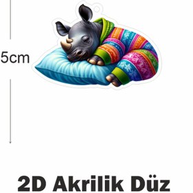 Resim Prtp-Prototip Elektronik & Hobi Araba Ayna Süsü Bebek Gergedan, Pleksi Malzeme, UV Baskılı 