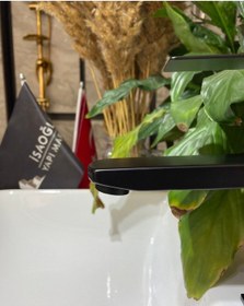 Resim İsaoğlu Yapı Mat Siyah Grape Kare Lavabo Bataryası Siyah Lavabo Musluk Siyah Lavabo Batarya Kare Model Siyah 