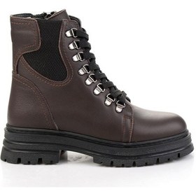 Resim Kahve Hakiki Deri Kadın Bot & Bootie K02462040403 Kahve 