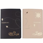 Resim 2 adet, Bay ve Bayan Çiftin Seyahat Pasaportluk, Pasaport Koruyucu, Pasaport Kılıfı, Balayı İçin 
