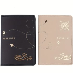 Resim 2 adet, Bay ve Bayan Çiftin Seyahat Pasaportluk, Pasaport Koruyucu, Pasaport Kılıfı, Balayı İçin 