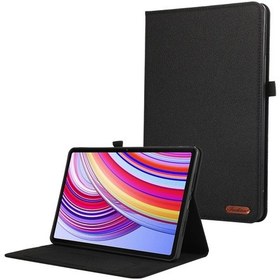 Resim Xiaomi Redmi Pad Pro 12.1 Kumaş Deri Tablet Kılıfı İçin Siyah 
