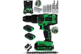 Resim 12V 1.5AH Metal Şanzıman Çift Akülü Bakır Sargı 24 Parça Şarjlı Matkap Akülü Vidalama - Yeşi 