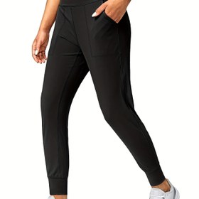 Resim Kadın Günlük Bol Yoga Uzun Eşofman Altı Koşu için, Hızlı Kuruyan Fitness Pantolonu, Slim-Fit ve Daralan. 