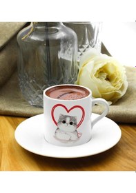 Resim Sevgililer Gününe Özel Tasarım Fincan & Kişiye Özel Fotoğraf Çerçevesi & Kalp Mum & Kahve & Çikolata Seti 