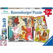 Resim Ravensburger 3x49 Parça Puzzle Walt Disney Hayvanlar 51557 