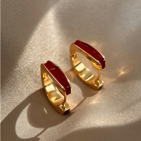Resim 1 Çift Bohem Stil 14K Altın Kaplama Paslanmaz Çelik Geometrik Halka Küpeler, Sentetik Aralık Doğum Taşı, Kadınlar için Kare Tasarım Moda Küpeler, Günlük ve Parti Giyimine Uygun, Noel Hediye Fikri 
