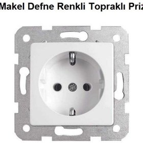 Resim Makel Defne Renkli Topraklı Priz Çerçevesiz 