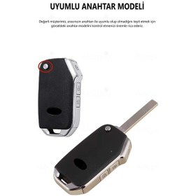 Resim Kia Sportage Ceed Stinger Sorento Cerato Forte Tpu Gümüş Kenar Anahtar Kılıfı Beyaz 