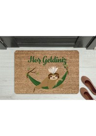 Resim Home Hoşgeldiniz Kelebek Dekoratif Çok Amaçlı Iç Ve Dış Kapı Paspası Siyah 