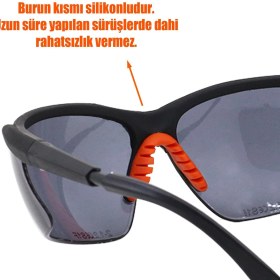 Resim Badem10 Bisiklet Güneş Gözlüğü Yüz Ayarlı Silikon Burunlu Bisikletçi Gözlük S600 Füme 