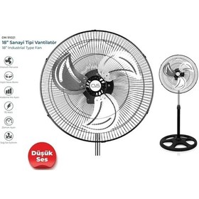 Resim CVS DN 91021 18 inç Sanayi Tipi Vantilatör Siyah. 