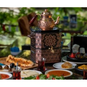 Resim Emsalsan Nostaljik Jelli Çay Semaveri-Bakır Çay Semaveri-Demlik Hediye 