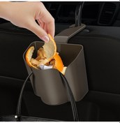 Resim Sones Araba Arka Koltuk Kancası Çöp Çöp Çöp Kutusu Cep Telefonu Tutucu Saklama Kutusu Kahverengi 