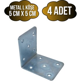 Resim L Bağlantı Demiri Dolap Köşe Bağlantı Demiri Metal Ölçüler:50 50 40mm 4 Adet Gri 