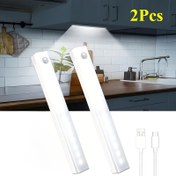 Resim 2 adet LED Hareket Sensörlü Duvar Lambası - USB Şarj Edilebilir, Manyetik, 400mAh Pil, Mutfaklar, Dolaplar, Yatak Odaları ve Koridorlar için İdeal, Enerji Verimli LED Aydınlatma, Dolaplar için Aydınlatma 