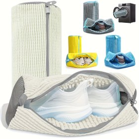 Resim 1-Pack Aivher Kabarık Lif 360° Her Yönden Temizlik Ayakkabı Yıkama Çantası - Yeniden Kullanılabilir, Dayanıklı Makinede Yıkanabilir Çamaşır Torbası Fermuarlı, Renk Solmaz & Solmaya Karşı Dirençli Polyester, Spor Ayakkabılar ve Ayakkabılar için Oval Şekil, Seyahat Dostu, Fermuar Kapatma, Kompakt Tasarım, Yüksek Kaliteli Polyester, Spor Salonu Kullanıcıları İçin Çamaşır Tekerlekleri 