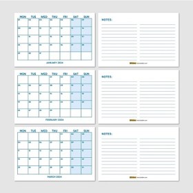 Resim Mavi Renkli Aylık Planlama 2027 Takvim, 2027 Masa Takvimi, Blue Color Monthly Planner Calendar 