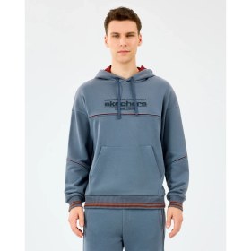 Resim Skechers M Hoodie Erkek Gri Sweatshirt Düz Desenli Kapüşonlu Konforlu Tasarım 