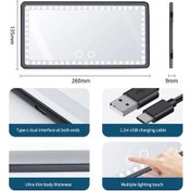 Resim Novahub Tüm Araçlar İçin Şarj Edilebilir Led Makyaj Aynası - Evrensel Güneşlik Ayna - Yenilikçi Araç Ayna Aksesuarları 