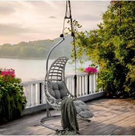Resim Capri Swing Bodrum Tekli Rattan Bahçe Salıncağı | Balkon Salıncağı 