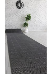 Resim Banyo Duş Havuz- Z Mat Petek Kaydırmaz Pvc Paspas Gri En 90 X1mt 