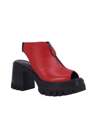 Resim Albishoes Albini 2610911 Hakiki Deri Kadın Topuklu Sandalet Kırmızı 