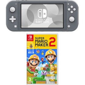 Resim Nintendo Switch Lite Konsol Gri + Super Mario Maker 2 Nintendo Switch 