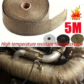 Resim Arabalar & Motosikletler, Metal Yüzeyler & Borular için Yüksek Sıcaklığa Dayanıklı Fiberglas Bant - Egzoz Sistemleri için Dayanıklı Sarım 