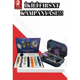 Resim Rivera Tech Rvrhb 2025 Model Çok Kordonlu Akıllı Saat ve Bluetooth Kulaklık El Fenerli 