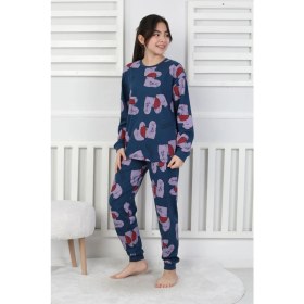 Resim Tangled Hearts Desenli Kız Çocuk Pijama Takımı 8-13 