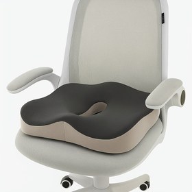 Resim 1 Adet Hafıza Köpük Oturma Minderi, Ergonomik Merkez Oluklu, Ofis, Ev veya Araç Koltuğu için Uzun Süreli Kullanıma Uygun, Kaymaz Tabanlı Yumuşak Destek 