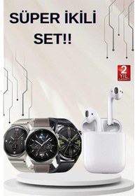 Resim Akıllı Saat Ve Kulaklık Seti Dokunmatik Ekran 5.0 Bluetooth Bağlantılı Sesli Görüşme 