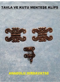Resim Anadoluhirdavat Dekoratif Mini Tavla Ve Kutu Menteşesi Ve Klips Antik Bakır 
