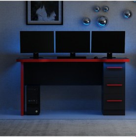 Resim Minar Phoenix 3 Çekmeceli Oyuncu Masası - Set 10 Siyah 